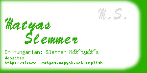 matyas slemmer business card